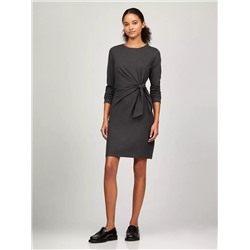 Long-Sleeve Knotted Stretch Dress
