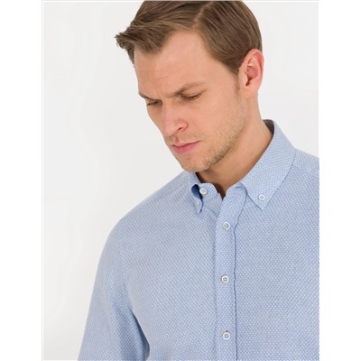 Açık Mavi Slim Fit Uzun Kollu Gömlek