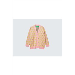 United Colors of Benetton Kadın Mix Meyve Desenli V Yaka Koton Hırka 123P1094E601S-911