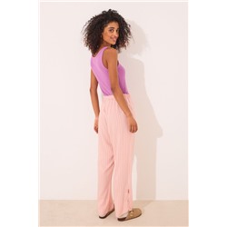 Pantalón largo viscosa estampado rayas