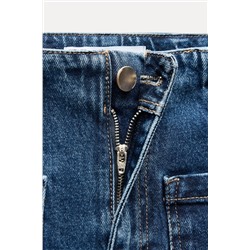 Z1975 WIDE-LEG CROPPED HIGH-WAIST BELTED JEANS