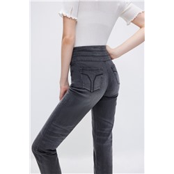 Vaquero slim fit de tiro alto 7/8 Negro