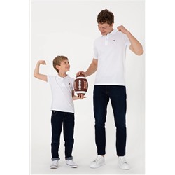 U.S. Polo Assn., Erkek Çocuk Beyaz Basic Polo Yaka Tişört 50306484-vr013