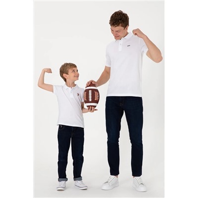 U.S. Polo Assn., Erkek Çocuk Beyaz Basic Polo Yaka Tişört 50306484-vr013