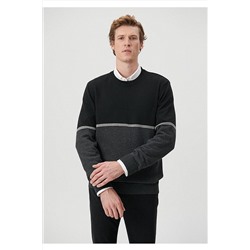 MaviBisiklet Yaka Siyah kazak Slim Fit / Dar Kesim 0710135-900