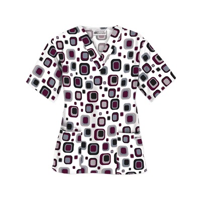 UA Funky Geo Wine Scrub Top