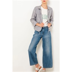 Chaqueta de lino Azul