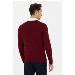 Erkek Bordo Basic Kazak