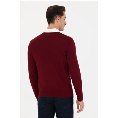 Erkek Bordo Basic Kazak