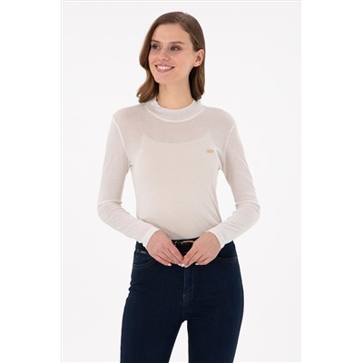 Kadın Taş Balıkçı Yaka Sweatshirt