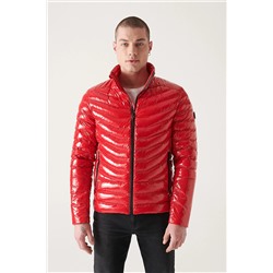 Avva Kırmızı Su Itici Rüzgar Geçirmez Parlak Kaz Tüyü Şişme Comfort Fit Rahat Kesim Unisex Mont E006015