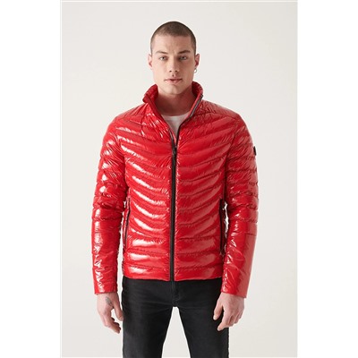 Avva Kırmızı Su Itici Rüzgar Geçirmez Parlak Kaz Tüyü Şişme Comfort Fit Rahat Kesim Unisex Mont E006015