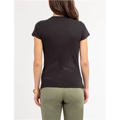 SCALLOP TRIM V-NECK T-SHIRT
