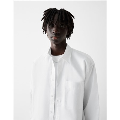 Boxy long sleeve Oxford shirt