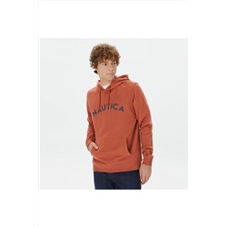 Nautica Erkek Kiremit Standart Fıt Uzun Kollu Sweatshırt KE37604T