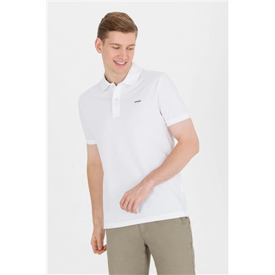 Erkek Beyaz Basic Polo Yaka Tişört