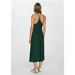 Vestido halter raya diplomática
