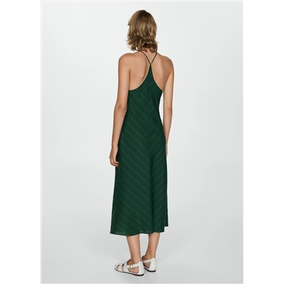 Vestido halter raya diplomática