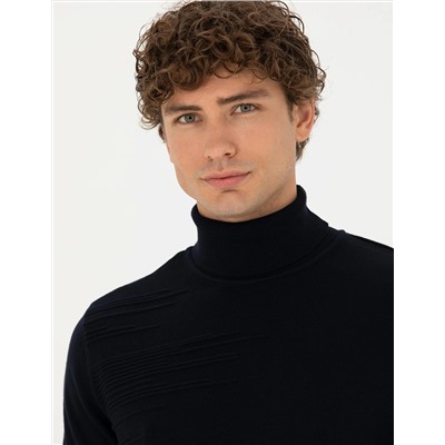 Lacivert Slim Fit Kazak