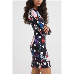 Vestido slim corto rombos