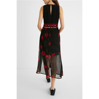 Vestido midi slim cortes