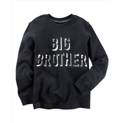 Long-Sleeve Foil-Printed Big Brother Graphic Tee