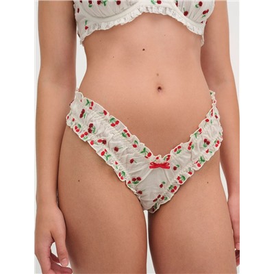 Beaded Cherries Thong Panty
