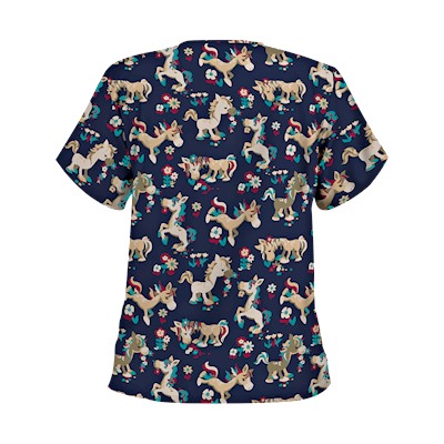UA Frolic In The Flowers Navy Print Scrub Top
