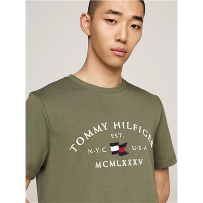 Embroidered Tommy Arch Logo T-Shirt