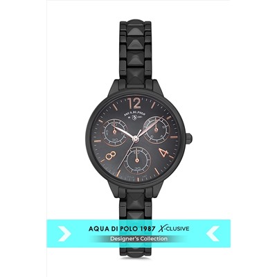 Aqua Di Polo 1987 Kadın Metal Siyah Kol Saati Apsv1-a6432-km333 APSV1-A6432-KM333