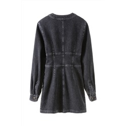 Vestido camisero vaquero Negro
