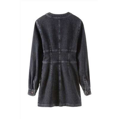Vestido camisero vaquero Negro