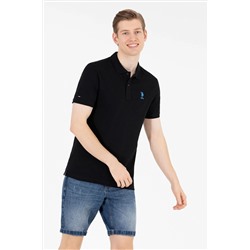 Erkek Siyah Basic Polo Yaka Tişört