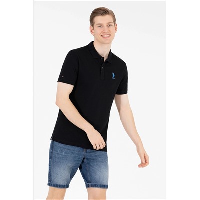 Erkek Siyah Basic Polo Yaka Tişört