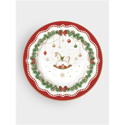 Тарелка десертная, 19 см, 4 шт, фарфор P, белая, Микс, Magie de Noel