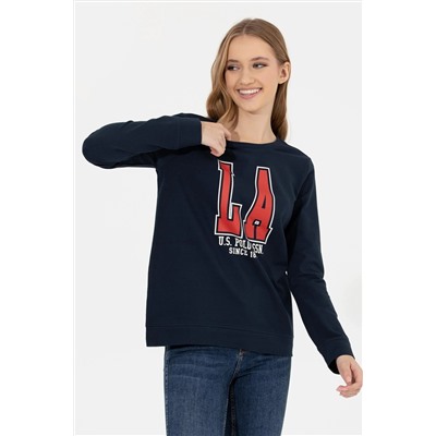 Kadın Lacivert Bisiklet Yaka Sweatshirt