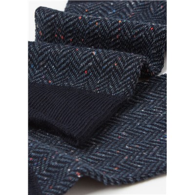 Kurze Herrensocken mit Fischgrätenmuster