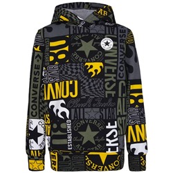 CONVERSE Big Boys Check Your Kicks Printed Graphic Pullover Hoodie