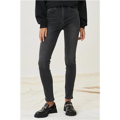 Wrangler Kadın Antrasit High Rise Skinny Fit Denim Esnek Yüksek Bel Jean Kot Pantolon W27H