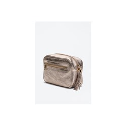 Bandolera de piel Gaby Metallic Rosa dorado