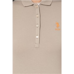 Kadın Haki Basic Polo Yaka Tişört