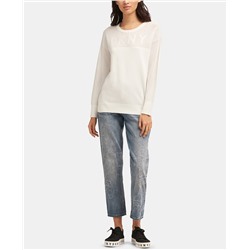 DKNY Open-Knit Logo Sweater