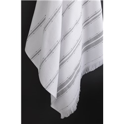 Gastonne Pamuklu Banyo Havlusu - Beyaz/Gri - 75x150 cm