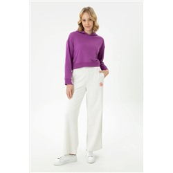 Kadın Violet Kapüşonlu Sweatshirt