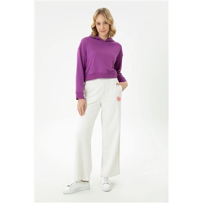 Kadın Violet Kapüşonlu Sweatshirt