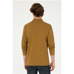 Erkek Açık Haki Basic Sweatshirt