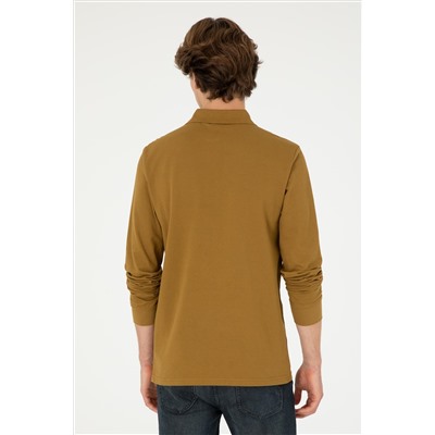 Erkek Açık Haki Basic Sweatshirt