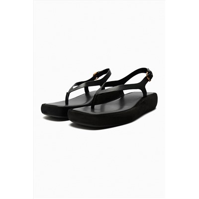 SANDALIA PIEL FLATFORM