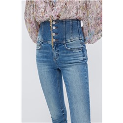 Vaquero skinny fit de tiro alto Azul claro