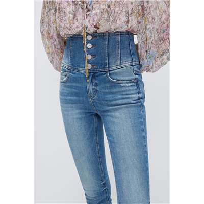 Vaquero skinny fit de tiro alto Azul claro
